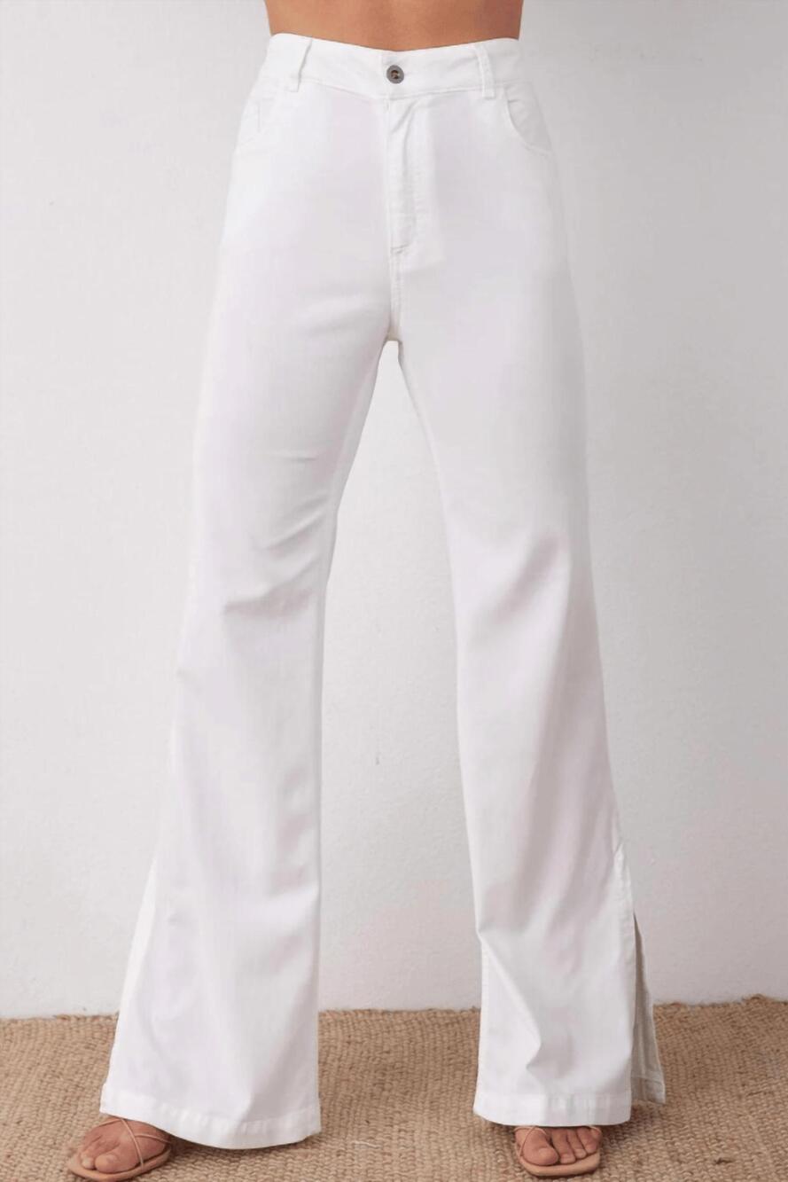 NEW BELLA DAHL cleo side slit jean in white